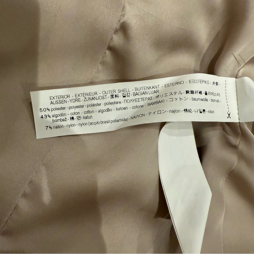 🆕 Zara Women's Double-Breasted Trench Coat - Cream NWT - Picture 8 of 8
